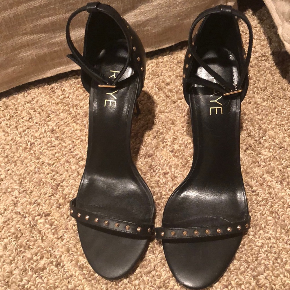 Black heel with gold studs